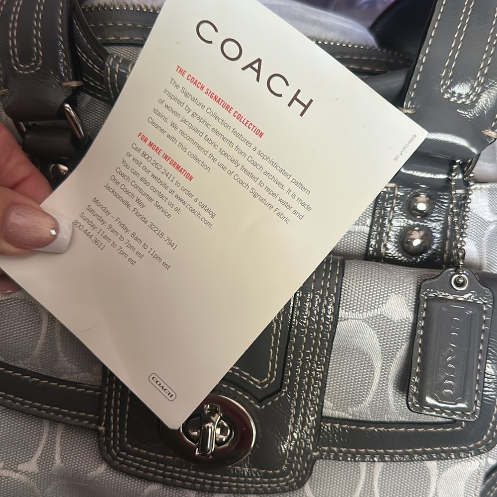 Coach silver white gray handbag New - Picture 11 of 11